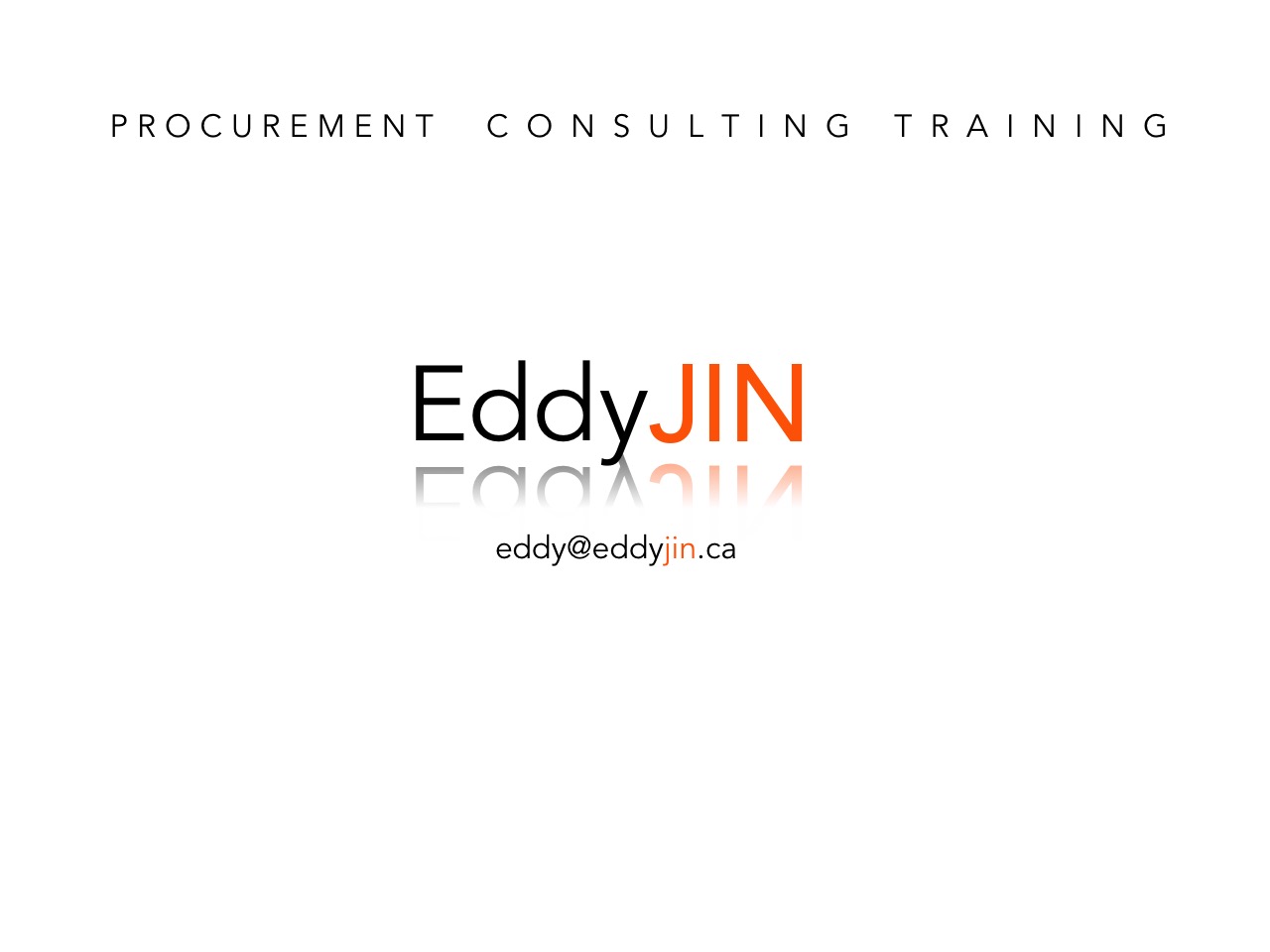 Eddy Jin Procurement CONSULTING TRAINING